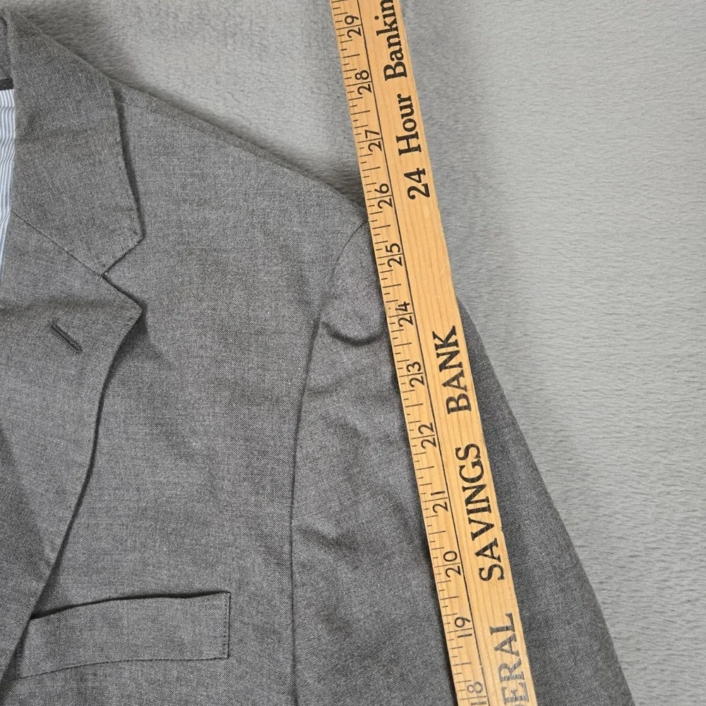 J Crew Tessuti Carpini Blazer Mens 42L Ludlow Gray Cotton Made in Italy